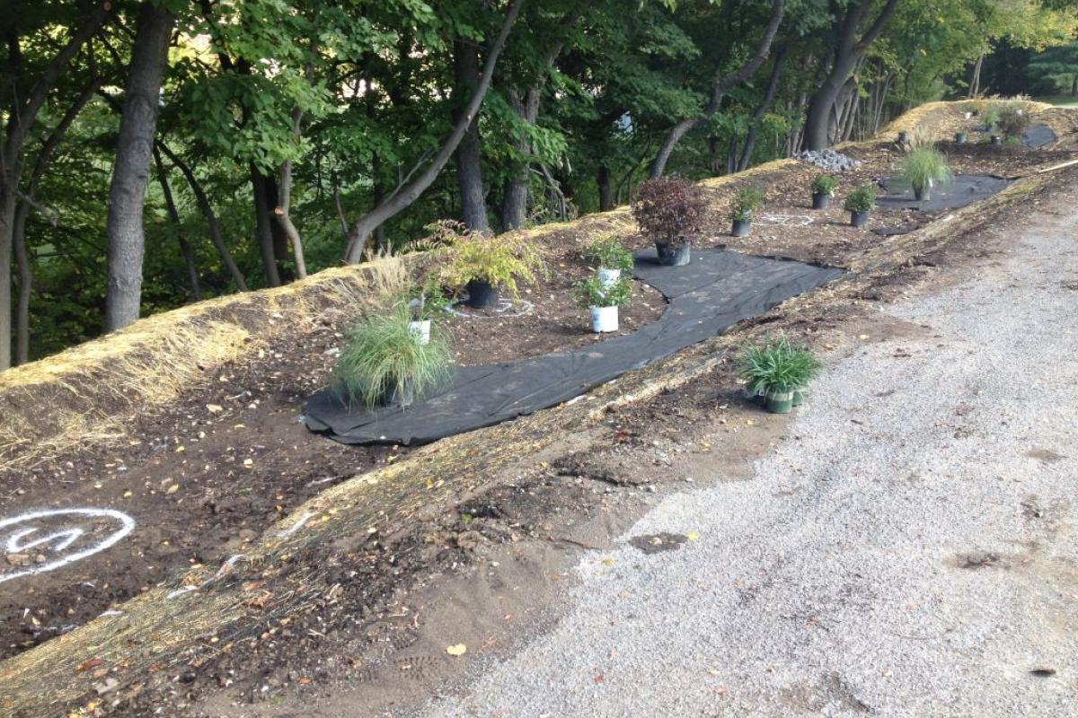 Filter Cloth Installed for River Rock